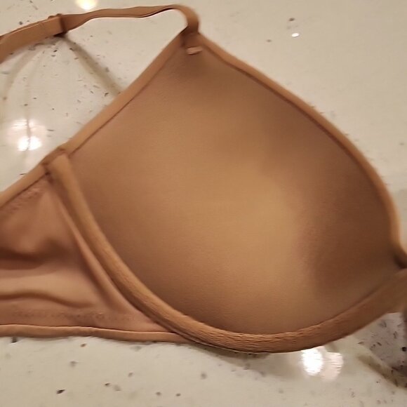 Victorias Secret Padded Plunge Bra 32C Nude Underwire - Picture 3 of 4